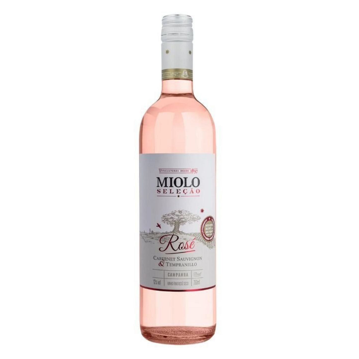 Vinho Fino Rosé Seco - Miolo Seleção - Safra 2024 – Cabernet Sauvignon e Tempranillo - 750ml