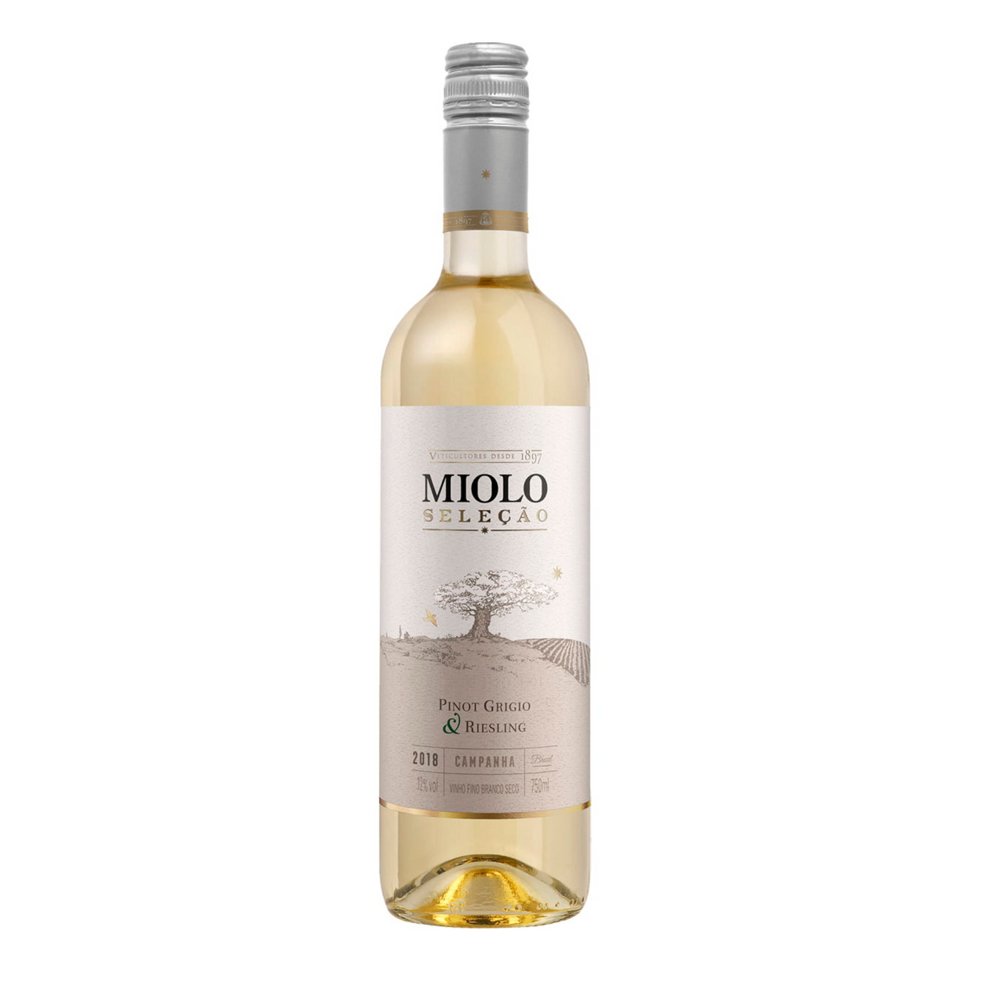 Vinho Branco Seco - Miolo Seleção safra 2023 – Pinot Grigio e Riesling – 750ml