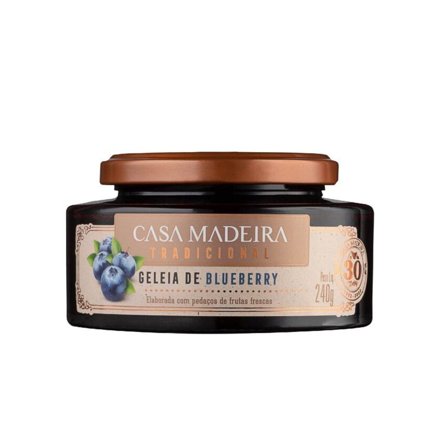 Geleia Tradicional de Blueberry da Casa Madeira 240g Paladeria