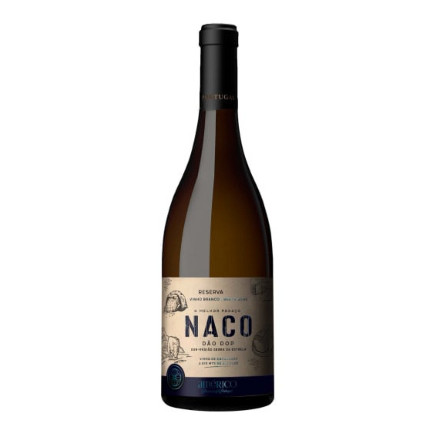Vinho Português Naco Reserva - Branco Seco - Safra 2021 – Encruzado, Bical e Cerceal branco - 750ml